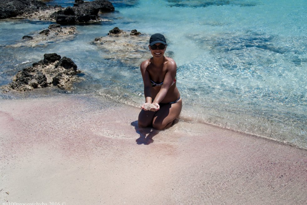 Pink sand at Elafonisi beach